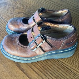 Dr. Martens Brown Two-Strap Mary Janes RARE!